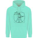 Old Rocker Vitruvian Guitarist Funny Guitar Childrens Kids Hoodie Peppermint