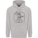 Old Rocker Vitruvian Guitarist Funny Guitar Childrens Kids Hoodie Sports Grey