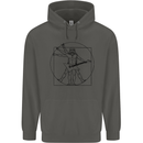 Old Rocker Vitruvian Guitarist Funny Guitar Childrens Kids Hoodie Storm Grey