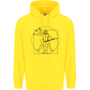 Old Rocker Vitruvian Guitarist Funny Guitar Childrens Kids Hoodie Yellow