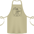 Old Rocker Vitruvian Guitarist Funny Guitar Cotton Apron 100% Organic Khaki