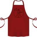 Old Rocker Vitruvian Guitarist Funny Guitar Cotton Apron 100% Organic Maroon