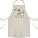 Old Rocker Vitruvian Guitarist Funny Guitar Cotton Apron 100% Organic Natural