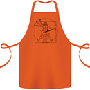 Old Rocker Vitruvian Guitarist Funny Guitar Cotton Apron 100% Organic Orange