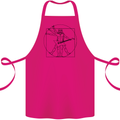Old Rocker Vitruvian Guitarist Funny Guitar Cotton Apron 100% Organic Pink