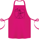 Old Rocker Vitruvian Guitarist Funny Guitar Cotton Apron 100% Organic Pink