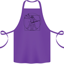 Old Rocker Vitruvian Guitarist Funny Guitar Cotton Apron 100% Organic Purple