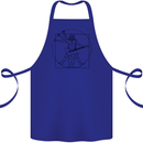 Old Rocker Vitruvian Guitarist Funny Guitar Cotton Apron 100% Organic Royal Blue