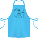 Old Rocker Vitruvian Guitarist Funny Guitar Cotton Apron 100% Organic Turquoise