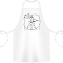 Old Rocker Vitruvian Guitarist Funny Guitar Cotton Apron 100% Organic White