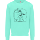 Old Rocker Vitruvian Guitarist Funny Guitar Kids Sweatshirt Jumper Peppermint