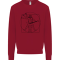 Old Rocker Vitruvian Guitarist Funny Guitar Kids Sweatshirt Jumper Red