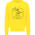 Old Rocker Vitruvian Guitarist Funny Guitar Kids Sweatshirt Jumper Yellow
