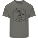 Old Rocker Vitruvian Guitarist Funny Guitar Kids T-Shirt Childrens Charcoal