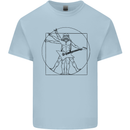 Old Rocker Vitruvian Guitarist Funny Guitar Kids T-Shirt Childrens Light Blue
