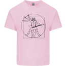 Old Rocker Vitruvian Guitarist Funny Guitar Kids T-Shirt Childrens Light Pink