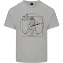 Old Rocker Vitruvian Guitarist Funny Guitar Kids T-Shirt Childrens Sports Grey