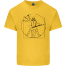Old Rocker Vitruvian Guitarist Funny Guitar Kids T-Shirt Childrens Yellow