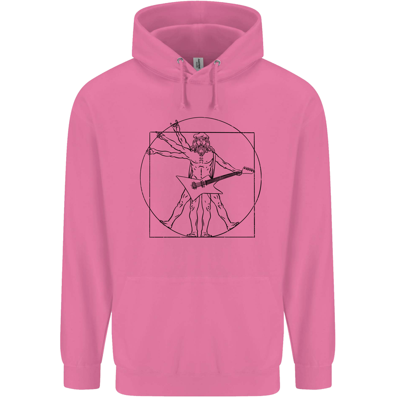 Old Rocker Vitruvian Guitarist Funny Guitar Mens 80% Cotton Hoodie Azelea