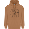 Old Rocker Vitruvian Guitarist Funny Guitar Mens 80% Cotton Hoodie Caramel Latte
