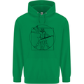 Old Rocker Vitruvian Guitarist Funny Guitar Mens 80% Cotton Hoodie Irish Green