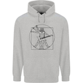 Old Rocker Vitruvian Guitarist Funny Guitar Mens 80% Cotton Hoodie Sports Grey
