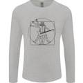 Old Rocker Vitruvian Guitarist Funny Guitar Mens Long Sleeve T-Shirt Sports Grey