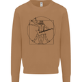 Old Rocker Vitruvian Guitarist Funny Guitar Mens Sweatshirt Jumper Caramel Latte