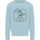 Old Rocker Vitruvian Guitarist Funny Guitar Mens Sweatshirt Jumper Light Blue