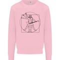 Old Rocker Vitruvian Guitarist Funny Guitar Mens Sweatshirt Jumper Light Pink