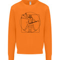 Old Rocker Vitruvian Guitarist Funny Guitar Mens Sweatshirt Jumper Orange