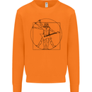 Old Rocker Vitruvian Guitarist Funny Guitar Mens Sweatshirt Jumper Orange
