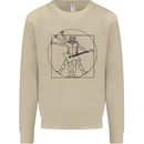 Old Rocker Vitruvian Guitarist Funny Guitar Mens Sweatshirt Jumper Sand