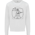 Old Rocker Vitruvian Guitarist Funny Guitar Mens Sweatshirt Jumper White