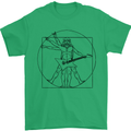 Old Rocker Vitruvian Guitarist Funny Guitar Mens T-Shirt 100% Cotton Irish Green