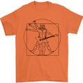 Old Rocker Vitruvian Guitarist Funny Guitar Mens T-Shirt 100% Cotton Orange