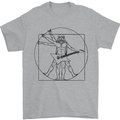 Old Rocker Vitruvian Guitarist Funny Guitar Mens T-Shirt 100% Cotton Sports Grey