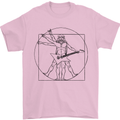 Old Rocker Vitruvian Guitarist Funny Guitar Mens T-Shirt Cotton Gildan Light Pink