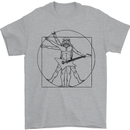Old Rocker Vitruvian Guitarist Funny Guitar Mens T-Shirt Cotton Gildan Sports Grey