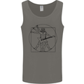 Old Rocker Vitruvian Guitarist Funny Guitar Mens Vest Tank Top Charcoal