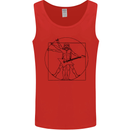 Old Rocker Vitruvian Guitarist Funny Guitar Mens Vest Tank Top Red