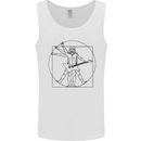 Old Rocker Vitruvian Guitarist Funny Guitar Mens Vest Tank Top White
