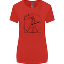 Old Rocker Vitruvian Guitarist Funny Guitar Womens Wider Cut T-Shirt Red