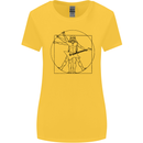 Old Rocker Vitruvian Guitarist Funny Guitar Womens Wider Cut T-Shirt Yellow