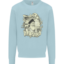 Old Sailor Octopus White Shark Captain Kids Sweatshirt Jumper Light Blue