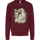 Old Sailor Octopus White Shark Captain Kids Sweatshirt Jumper Maroon
