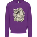 Old Sailor Octopus White Shark Captain Kids Sweatshirt Jumper Purple