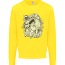 Old Sailor Octopus White Shark Captain Kids Sweatshirt Jumper Yellow