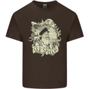 Old Sailor Octopus White Shark Captain Kids T-Shirt Childrens Chocolate