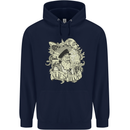 Old Sailor Octopus White Shark Captain Mens 80% Cotton Hoodie Navy Blue